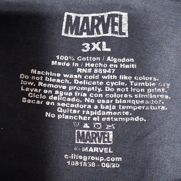 Marvel Universe Group Black Graphic Short Sleeve Pullover T-Shirt Men's Size 3XL - Picture 2 of 7